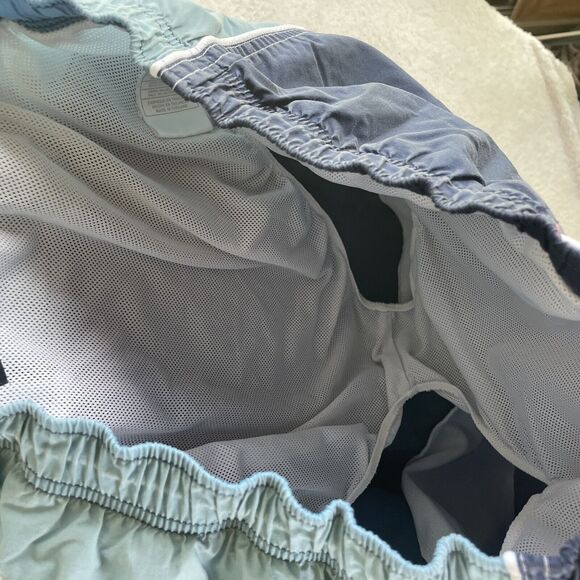 Nike Swim Trunks Shorts Mens Large Elastic Waistband Mesh Lined Zip Pocket Blue - Picture 7 of 12